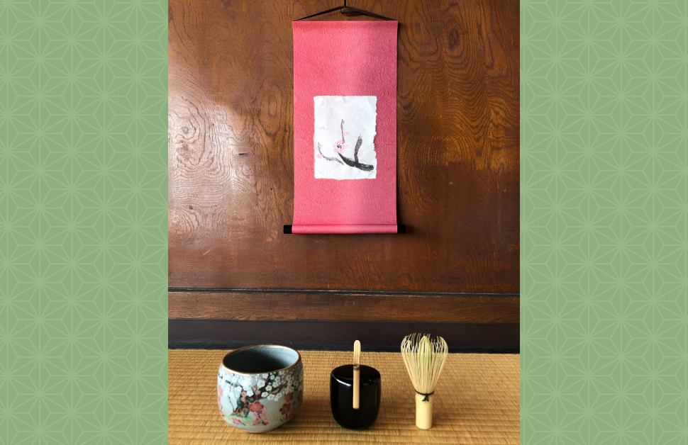 お茶席の亭主になっておもてなし。<br>掛け軸づくり＆お抹茶点てを体験！